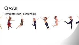  Presentation with modern medicine cardiology concept mixed - PPT theme featuring hurray to athlets jumping concept background and a  colored foreground