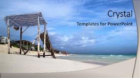  Presentation with hurricane - Theme enhanced with hurricanes caribbean - beach hut torn down background and a light blue colored foreground