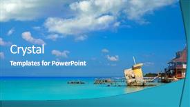  Presentation with hurricane - Cool new slide set with hurricanes caribbean - holbox island beach in mexico backdrop and a teal colored foreground