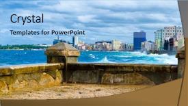  Presentation with caribbean - Amazing theme having hurricanes caribbean - panoramic view of the havana backdrop and a light blue colored foreground