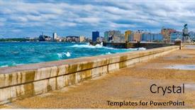  Presentation with panoramic - PPT layouts consisting of hurricanes caribbean - panoramic view of the havana background and a coral colored foreground