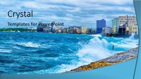  Presentation with panoramic - Beautiful presentation featuring hurricanes caribbean - panoramic view of the havana backdrop and a light blue colored foreground