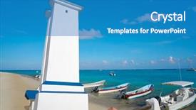  Presentation with lighthouse - Amazing PPT theme having hurricanes caribbean - puerto morelos bent lighthouse backdrop and a  colored foreground