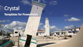  Presentation with hurricane - Slide deck consisting of hurricanes caribbean - puerto morelos mexico white inclined background and a ocean colored foreground