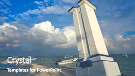  Presentation with maya - Beautiful theme featuring hurricanes caribbean - puerto morelos old bent lighthouse backdrop and a ocean colored foreground