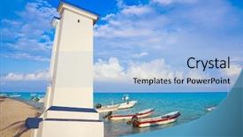  Presentation with lighthouse - PPT layouts enhanced with hurricanes caribbean - puerto morelos old bent lighthouse background and a light blue colored foreground