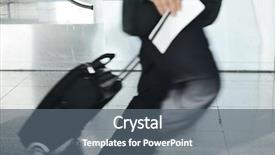  Presentation with plane - Amazing presentation theme having hurry for catching the plane backdrop and a gray colored foreground