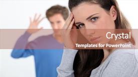  Presentation with dispute - Slide deck featuring couple after a dispute background and a coral colored foreground