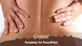  Presentation with back pain - Cool new slide set with hurting-back-a-woman backdrop and a tawny brown colored foreground