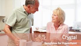  Presentation with baking cookies - Cool new presentation design with husband baking cookies in kitchen backdrop and a coral colored foreground