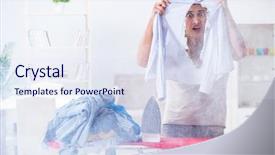  Presentation with ironing - Cool new presentation theme with husband burning clothing while iron backdrop and a  colored foreground