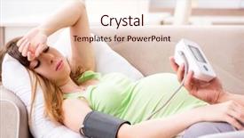  Presentation with blood pressure - Presentation theme with checking pregnant wife's blood background and a lemonade colored foreground
