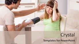  Presentation with husband and wife 3 d - Cool new presentation design with checking pregnant wife's blood backdrop and a  colored foreground