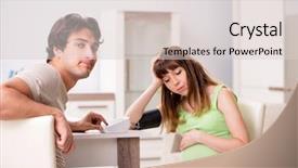  Presentation with blood pressure - PPT theme consisting of checking pregnant wife's blood background and a lemonade colored foreground