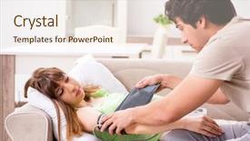  Presentation with blood pressure - Slide deck enhanced with checking pregnant wife's blood background and a lemonade colored foreground