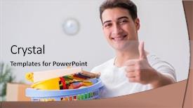  Presentation with kids - Beautiful presentation featuring husband cleaning toy after kids backdrop and a  colored foreground