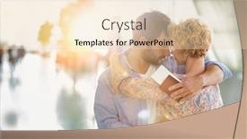  Presentation with flare - PPT layouts having husband-embracing-his-wife background and a lemonade colored foreground