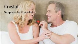  Presentation with wife - Colorful PPT theme enhanced with husband giving a strawberry to wife in her room backdrop and a coral colored foreground