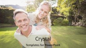  Presentation with wife - PPT theme having husband giving piggy back background and a mint green colored foreground