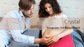  Presentation with wife - Slide deck enhanced with husband-holding-pregnant-belly-s background and a  colored foreground