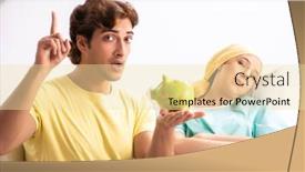  Presentation with wife - PPT layouts enhanced with husband-looking-after-wife background and a  colored foreground