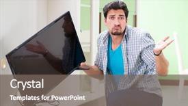  Presentation with home - Theme having husband repairing tv at home background and a gray colored foreground