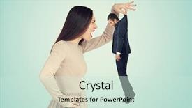  Presentation with young man and a woman - Colorful PPT layouts enhanced with husband wife - aggressive young woman holding small backdrop and a soft green colored foreground