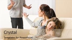  Presentation with wife - Cool new presentation theme with husband wife - arguing parents with upset little backdrop and a coral colored foreground