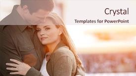  Presentation with love - PPT theme featuring husband wife - attractive young couple in love background and a lemonade colored foreground