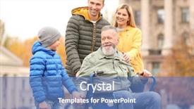  Presentation with family day - Cool new theme with husband wife - elderly man in wheelchair backdrop and a teal colored foreground