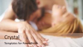  Presentation with bed - Slide deck featuring husband wife - hands of female and male background and a coral colored foreground