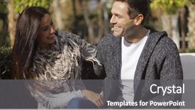  Presentation with young happy couple - PPT layouts having husband wife - happy young couple enjoying background and a gray colored foreground