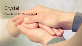  Presentation with woman covering man mouth hand - Beautiful presentation featuring husband wife - man and woman holding hands backdrop and a lemonade colored foreground