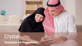  Presentation with arab - Amazing slide set having husband wife - pair of arab man backdrop and a coral colored foreground