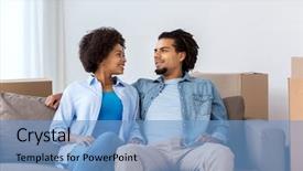  Presentation with people talking - Audience pleasing slide deck consisting of husband wife - relations communication and people concept backdrop and a  colored foreground