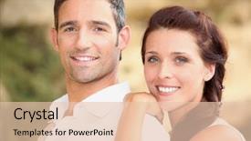  Presentation with couple - Amazing slide set having husband wife - young smiling couple backdrop and a  colored foreground