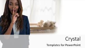  Presentation with digital - Amazing PPT layouts having hushing quiet with finger next backdrop and a white colored foreground