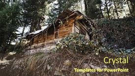  Presentation with hut - PPT layouts enhanced with hut-in-a-forest-manali background and a tawny brown colored foreground