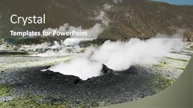  Presentation with hut - Presentation theme with hut-mud-crater background and a dark gray colored foreground