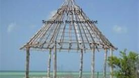  Presentation with hut - Cool new PPT theme with hut palapa construction wooden structure holbox mexico caribbean sea backdrop and a light blue colored foreground