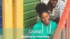  Presentation with ethnic - Cool new presentation theme with huts - front view of happy multi-ethnic backdrop and a teal colored foreground