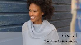  Presentation with elementary school african american female career day - Presentation theme with huts - front view of pretty happy background and a light gray colored foreground