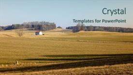  Presentation with bavaria - Slide deck featuring huts - image of a field background and a light blue colored foreground