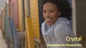  Presentation with african american couples on the mountains - PPT theme having huts - portrait of happy young african background and a  colored foreground