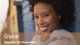  Presentation with african american leadership - Colorful presentation design enhanced with huts - portrait of happy young african backdrop and a  colored foreground