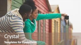  Presentation with ethnic relationship - Amazing presentation having huts - side view of cute multi-ethnic backdrop and a coral colored foreground