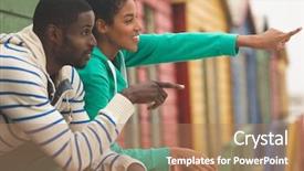  Presentation with ethnic - Presentation theme having huts - side view of cute multi-ethnic background and a coral colored foreground