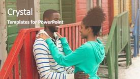  Presentation with ethnic - Presentation with huts - side view of cute young background and a coral colored foreground