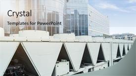  Presentation with conditioner - Slides with hvac - air conditioner outside machine background and a light blue colored foreground