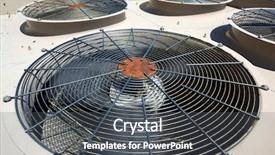  Presentation with conditioner - Cool new PPT theme with hvac - external air conditioner fans backdrop and a dark gray colored foreground